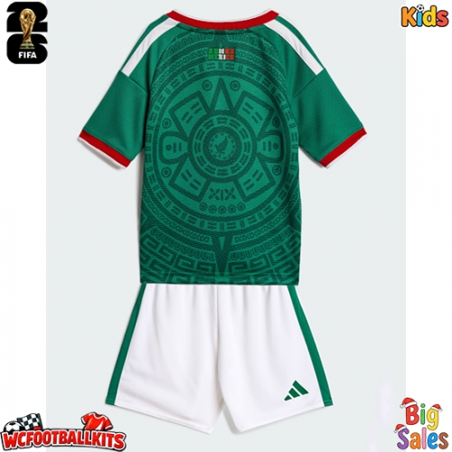 Mexico Replica Home Stadium Kit for Kids World Cup 2026 Short Sleeve (+ pants)